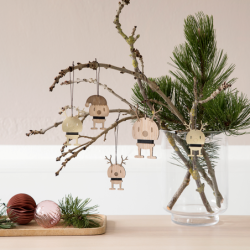 REINDEER ORNAMENT M 2 PCS. OAK