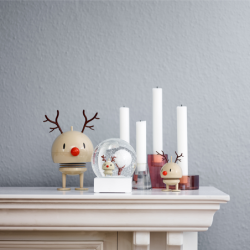 REINDEER SNOW GLOBE L LATTE