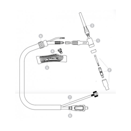 Antorcha TIG SR-17V 150A - 35%, Dinse 10-25 mm SOLTER