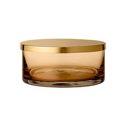 TOTA CYLINDER JAR W. LID AMBER,Ø15,6H7CM