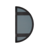 UNITY MIRROR 1/2 CIRCLE BLACK
