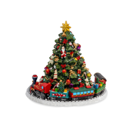 Music Box Christmas Tree with Train