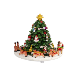 Music Box Santa Claus with Reindeers