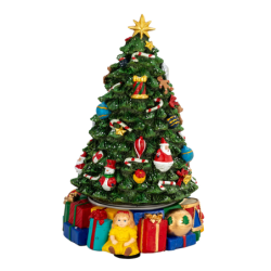 Caixa de Música Árvore de Natal com Presentes 22,5cm