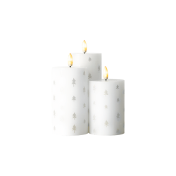 Juego de 3 Velas Led Recargables Blanco y Plateado - Sille