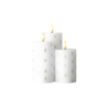 Juego de 3 Velas Led Recargables Blanco y Plateado - Sille
