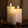 Juego de 3 Velas Led Recargables Blanco y Plateado - Sille