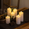 Juego de 3 Velas Led Recargables Blanco y Plateado - Sille
