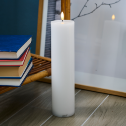 Vela Led Recargable Ø7,5x30cm Blanco - Sille
