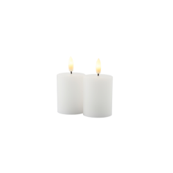 Set of 2 Mini Rechargeable Candles 6,5cm White - Sille