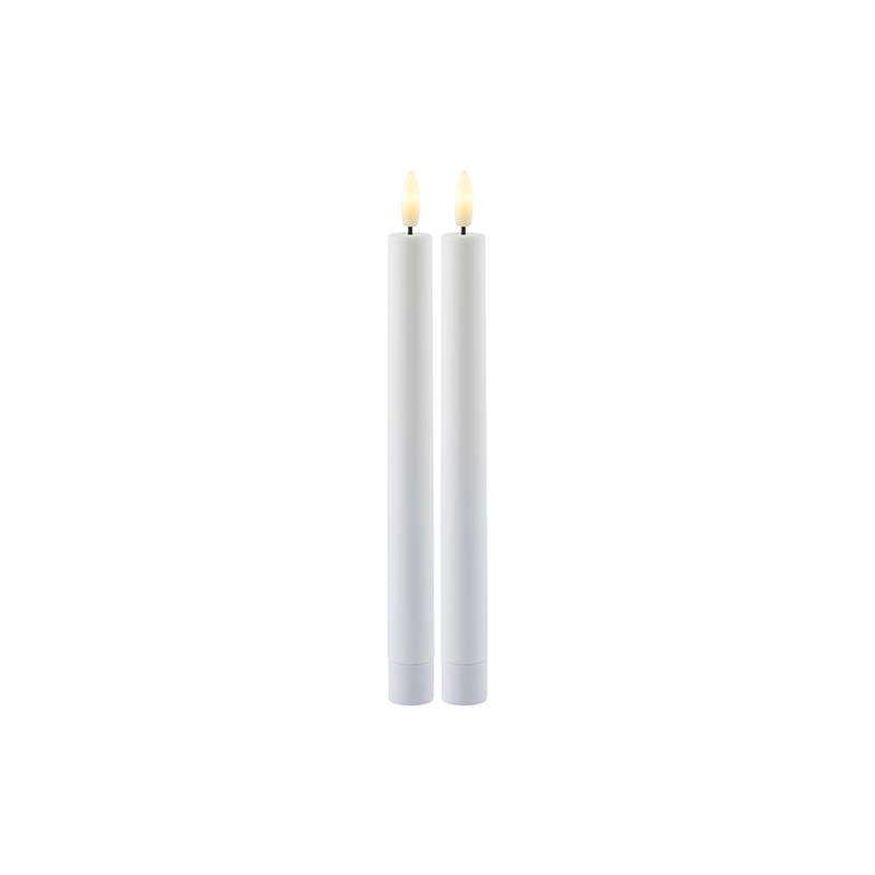 Juego de 2 Velas Recargables Altas Blanco - Sille