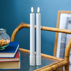 Juego de 2 Velas Recargables Altas Blanco - Sille