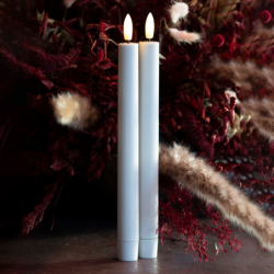 Juego de 2 Velas Recargables Altas Blanco - Sille