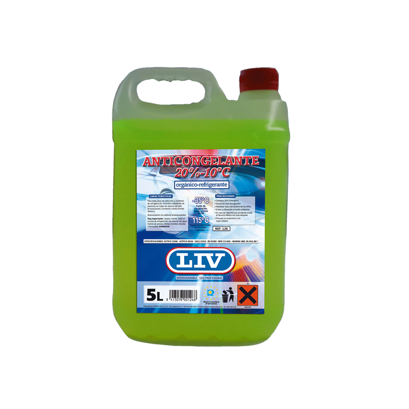 Anticongelante de Uso Directo C.C. 20-10% 5l LIV Anticongelante de Uso Directo C.C. 20-10% 5l LIV