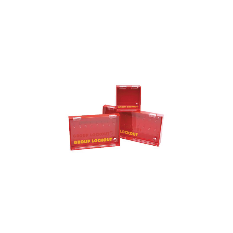 BRADY Acrylic Group Lock Box for Wall Mounting 8 Hooks