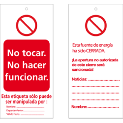 TAG-ESP DO NT TOUCH DO NOT 75X160MMPK10