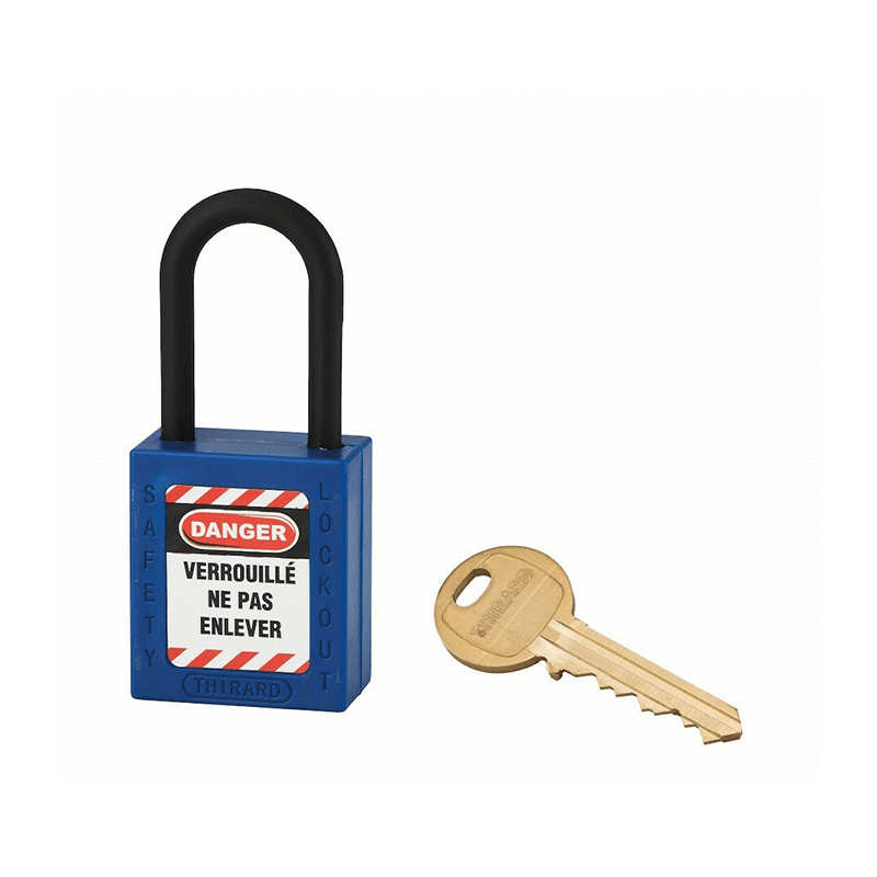 Cadeado de Bloqueio Aro em Nylon Azul 38x6mm THIRARD Cadeado de Bloqueio Aro em Nylon Azul 38x6mm THIRARD