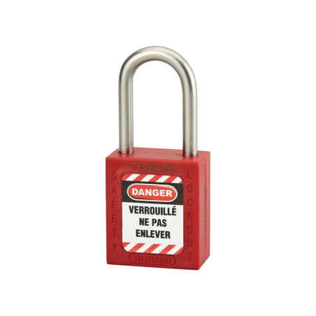 Cadeado 38mm em Aço Inox 38mm Vermelho THIRARD