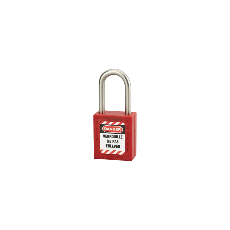 CANDADO BLOQ.A. INOX. 38MM D.6MM KD-ROJO