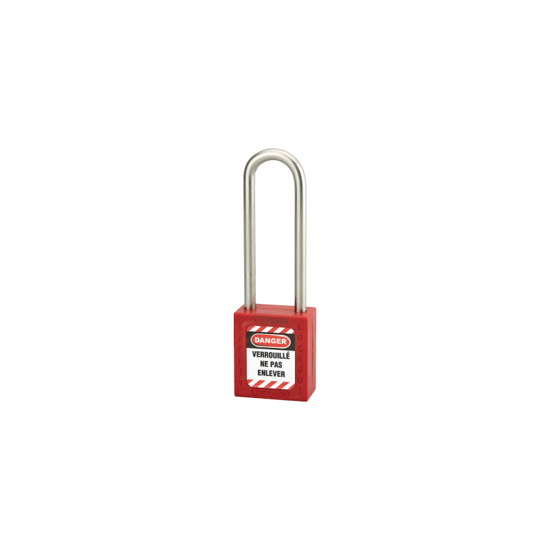 Cadeado com Arco em Aço Inox Alto 76mm Vermelho THIRARD Cadeado com Arco em Aço Inox Alto 76mm Vermelho THIRARD