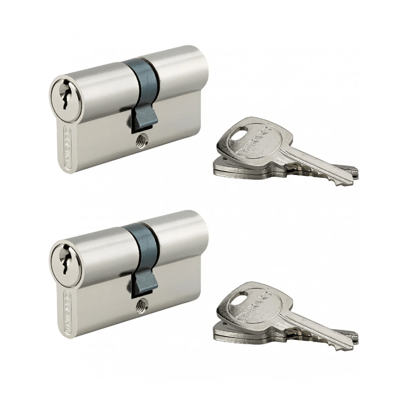 THIRARD 2 Nickel Plated Cannons for European STD Locks 30x30mm THIRARD 2 Nickel Plated Cannons for European STD Locks 30x30mm