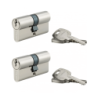 2 Canhões Niquelados para Fechaduras Europeias STD 30x30mm THIRARD