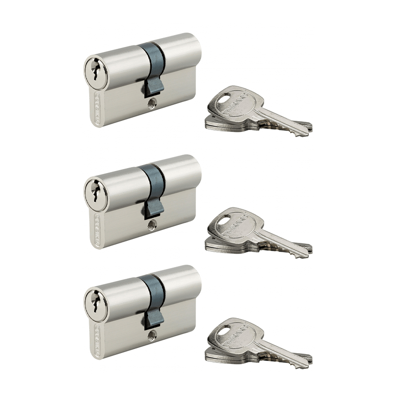 3 Canhões de Niquelado para Fechaduras Europeias STD 30x30mm THIRARD 3 Canhões de Niquelado para Fechaduras Europeias STD 30x30mm THIRARD
