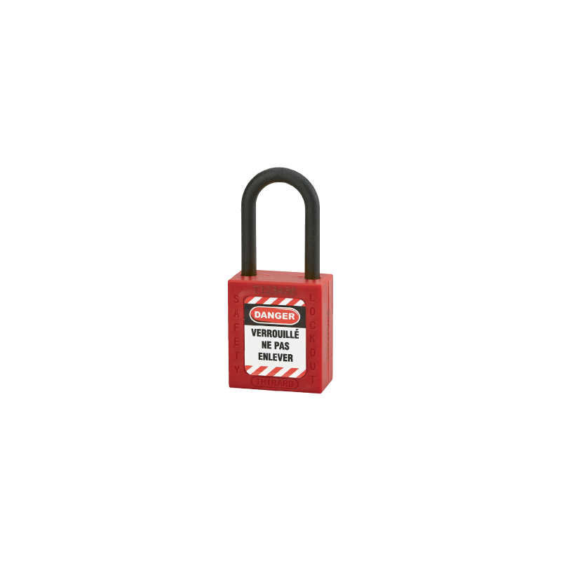 Cadeado 38mm com Arco Nylon 38mm Vermelho THIRARD