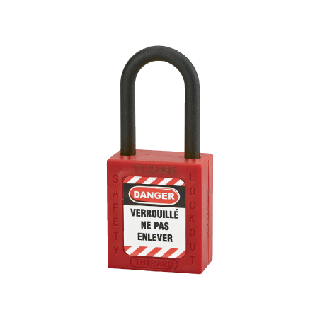 Cadeado 38mm com Arco Nylon 38mm Vermelho THIRARD