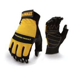DEWALT Black Synthetic Leather Palm Half Finger Design