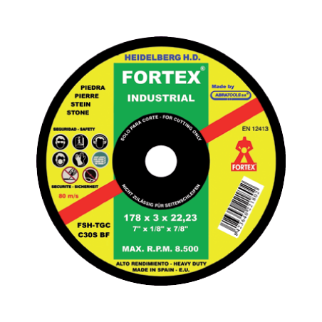 FORTEX Stone Cutting Disc 178 x 3 x 22 mm