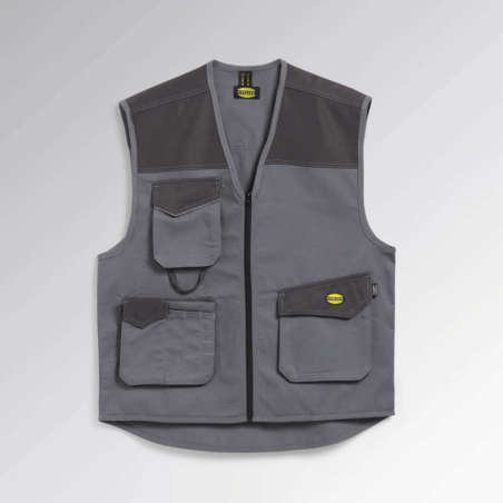 Chaleco Multibolsillos Gris Mover L Diadora
