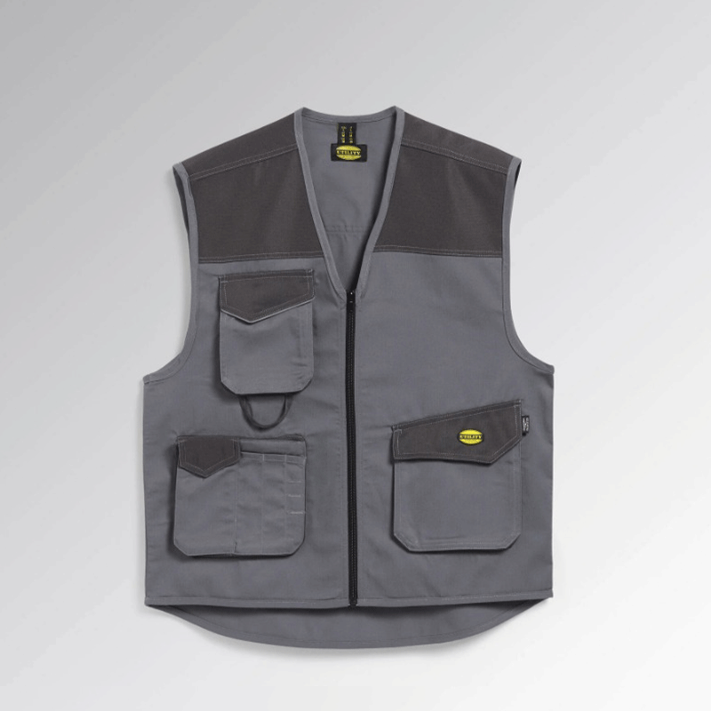 XL Diadora Grey Mover Multi-Pocket Vest