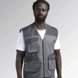 XL Diadora Grey Mover Multi-Pocket Vest