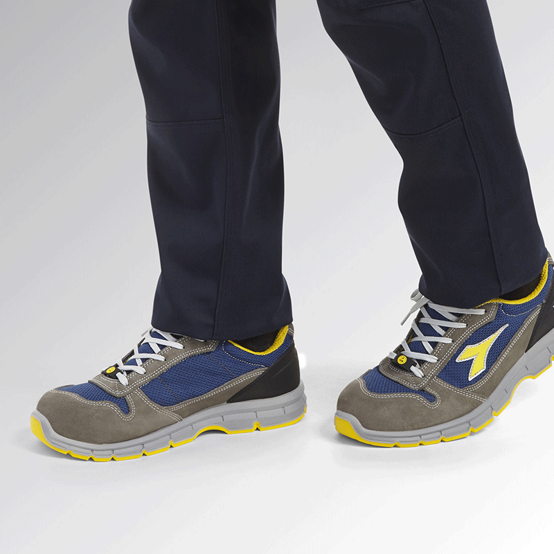Sapatos de Segurança Run Text Low Azul e Amarelo S1P SRC ESD 41 DIADORA