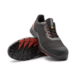 LAVORO 38 Hybrid Safety Shoe Black and Red Laser HD WR Textile S3 SRC ESD