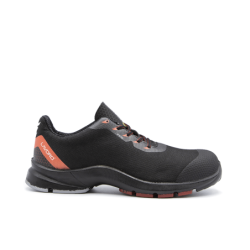 LAVORO 39 Hybrid Safety Shoe Black and Red Laser HD WR Textile S3 SRC ESD