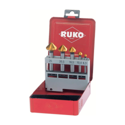 RUKO Taper And Deburring  Countersink Set DIN 335 Type C 90° HSS-Co 5 - 5 pcs.(Ø 6,3 - 10,4 - 16,5 - 20,5 - 25,0 mm )