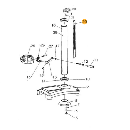 Cremalheira para F11991 FOX