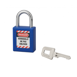 Cadeado ABS com Arco em Aço Azul 40x25x6mm THIRARD