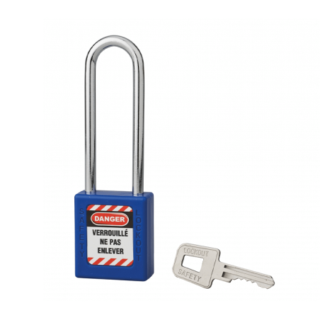 Cadeado ABS com Arco em Aço Azul 40x76x6mm THIRARD