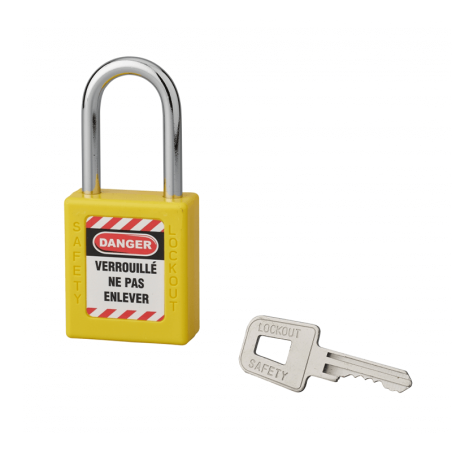 Cadeado ABS com Arco em Aço Amarelo 40X38X6mm THIRARD