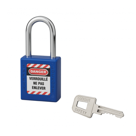 Cadeado ABS com Arco em Aço Azul 40x6x38mm THIRARD