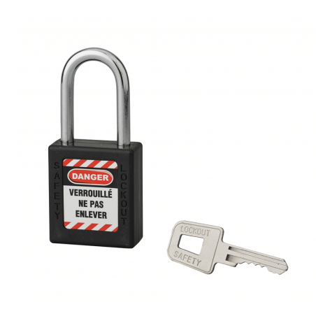 Cadeado ABS de Bloqueio Aro em Aço Preto 40X38X6mm THIRARD