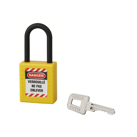 Cadeado 38mm com Arco Nylon 38mm Amarelo THIRARD