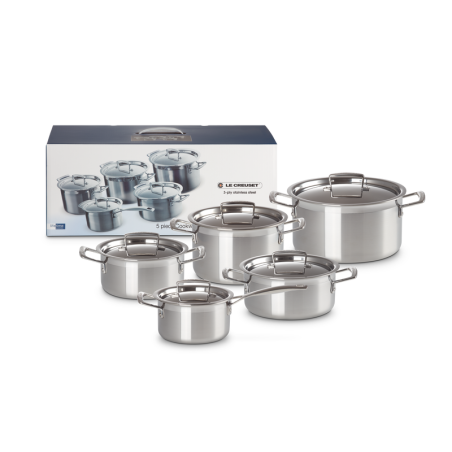 Set de 5 Tachos Aço Inoxidável - Classic