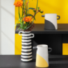 Florero Blanco y Negro 15,5cm – Rayu