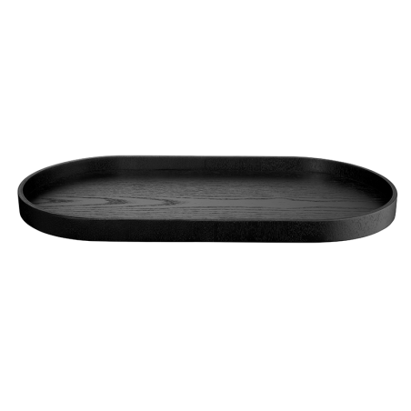 Oval Tray Black 44x22,5cm - Wood