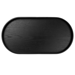 Oval Tray Black 44x22,5cm - Wood