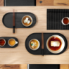 Oval Tray Black 44x22,5cm - Wood